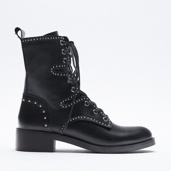 zara lace up combat boots